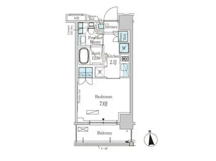 パークアクシス大森(1K/7階)の間取り写真