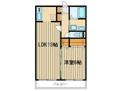 ハイマート旭(1LDK/3階)の間取り写真
