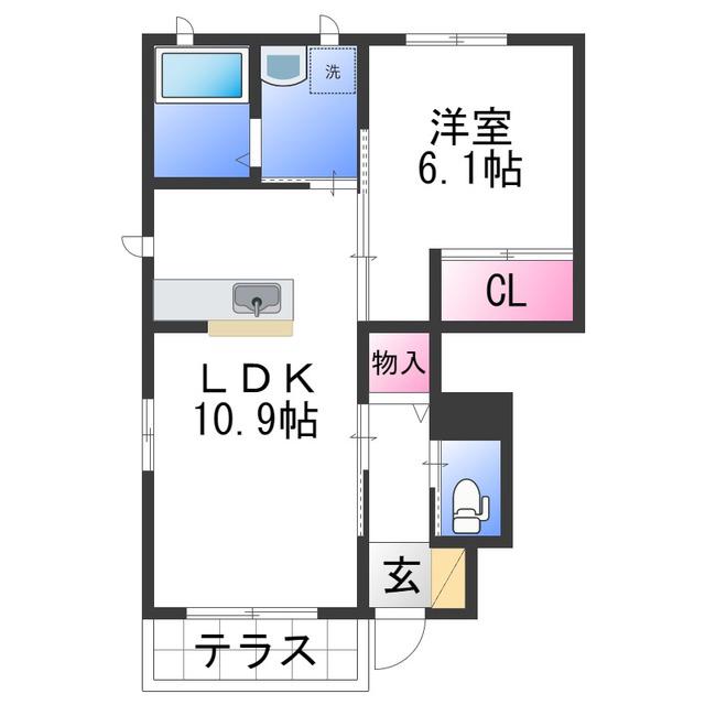 シャーメゾン I(1LDK/1階)の間取り写真