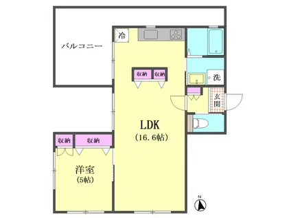 アイルコート(1LDK/3階)の間取り写真