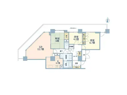 ニューシティ東戸塚タワーズシティ1ST(3LDK/27階)の間取り写真