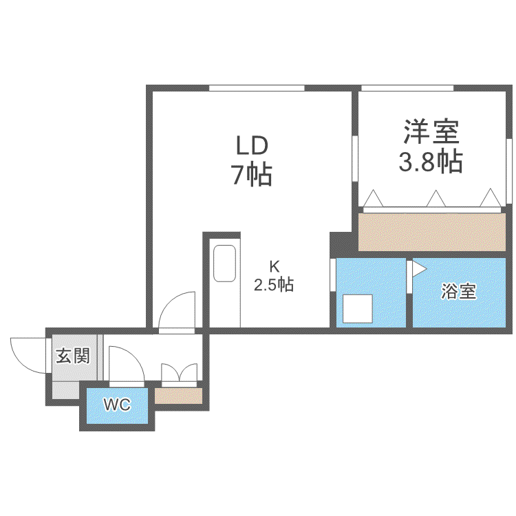 セナ発寒II(1LDK/3階)の間取り写真