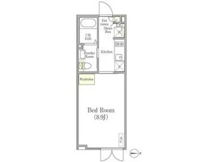 LAPIS南麻布(1K/4階)の間取り写真