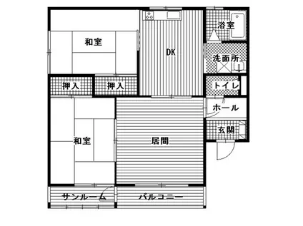 サンプラザ長苗代IC(3DK/2階)の間取り写真