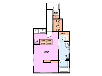 CASA BUONA VITA III A棟(ワンルーム/1階)の間取り写真