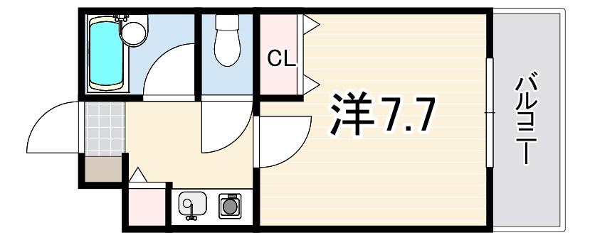 シェレナ六甲(1K/1階)の間取り写真