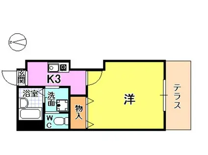バーンホフ北口(1K/1階)の間取り写真