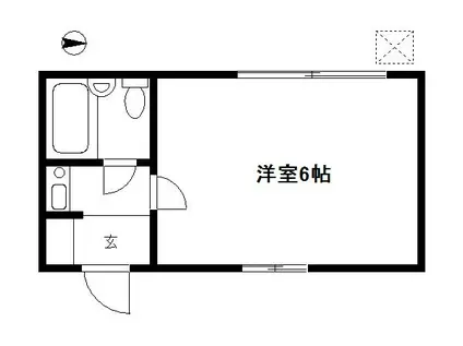 ヒルズ湘南(1K/1階)の間取り写真