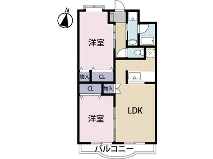 アルカンシェル(2LDK/1階)の間取り写真
