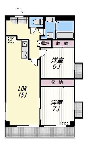 MAGNOLIA HOUSE(2LDK/3階)の間取り写真