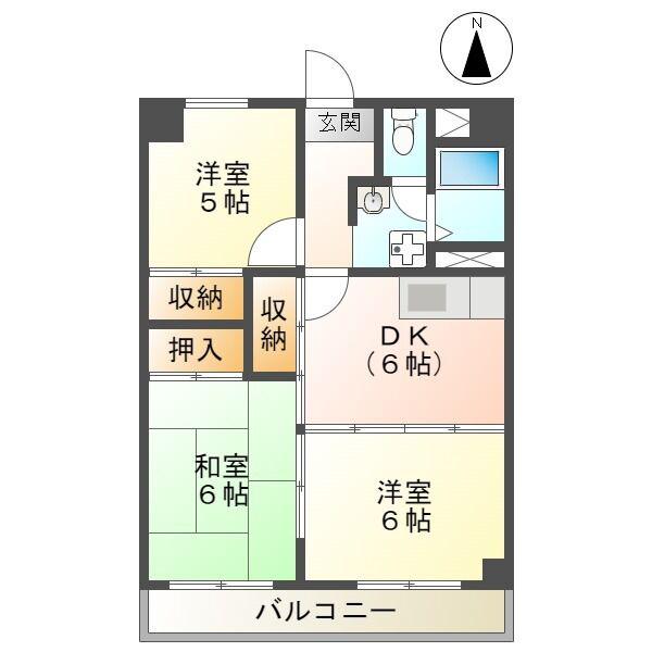 ヴェルデ平針南(3DK/4階)の間取り写真