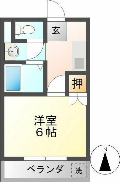 トーゴーハイツ(1K/2階)の間取り写真