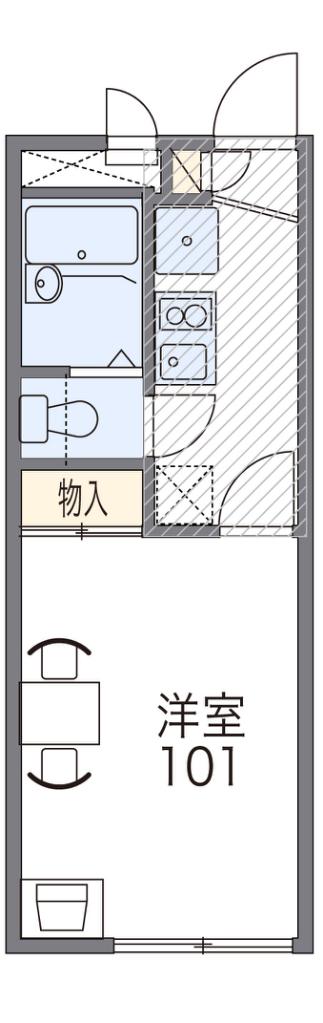 レオパレス豊中 北条(1K/1階)の間取り写真