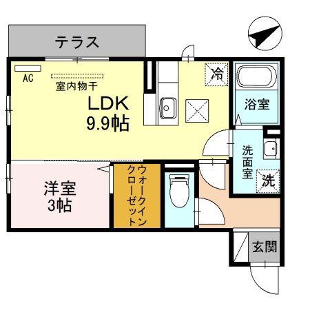 KD-II(1LDK/1階)の間取り写真