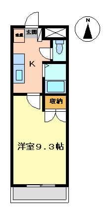 プレジデント岩沼(1K/3階)の間取り写真
