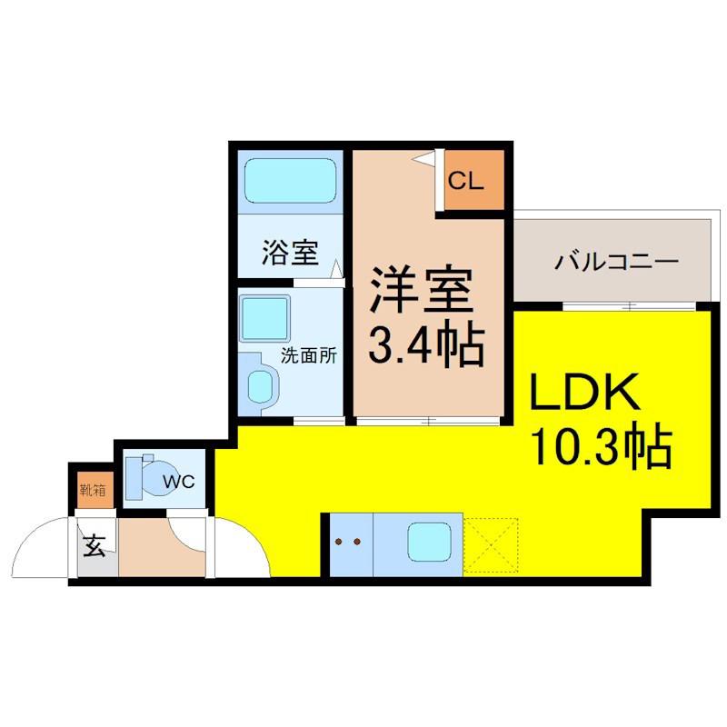 JACK KOSHINV(1LDK/2階)の間取り写真