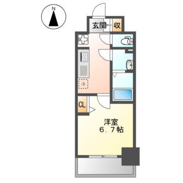 プレサンス上前津エレスタ(1K/8階)の間取り写真