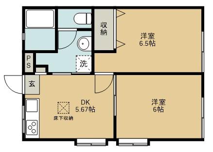 SUZUKEN(2DK/1階)の間取り写真