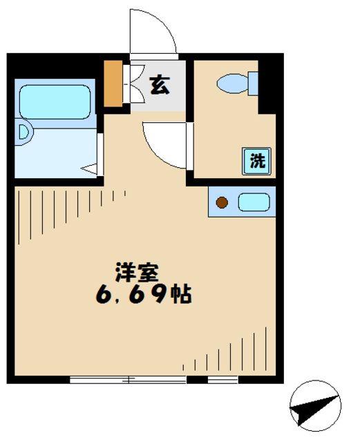 KURA NAKANOSHIMA(ワンルーム/1階)の間取り写真