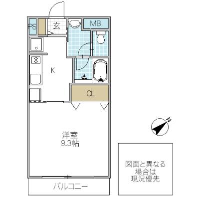 梅香マンション(1K/3階)の間取り写真