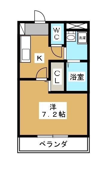 B CASA 立川(1K/1階)の間取り写真
