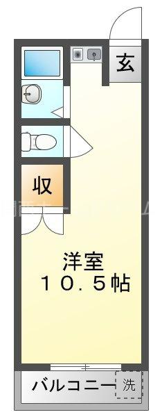 フォーラムハッコウ(ワンルーム/2階)の間取り写真
