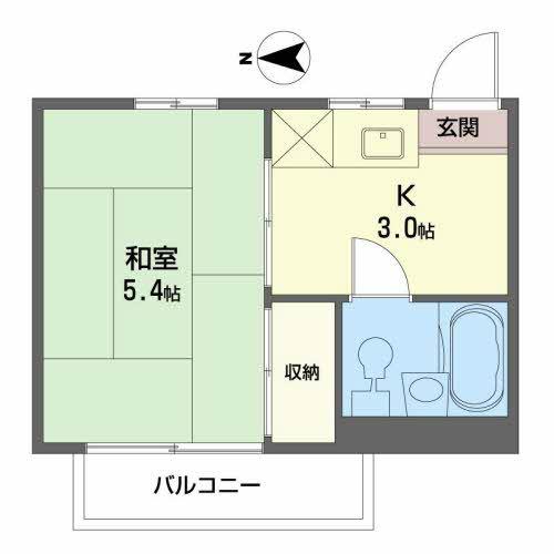 コーポロイヤル(1K/2階)の間取り写真
