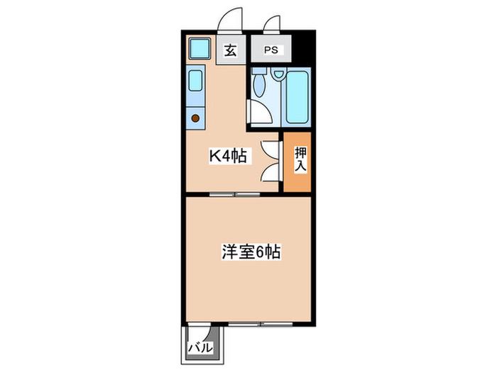 エステート難波(1K/8階)の間取り写真