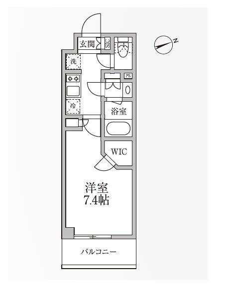 レジディア新御徒町II(1K/4階)の間取り写真