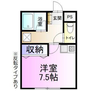 Kシティハイツ(ワンルーム/2階)の間取り写真