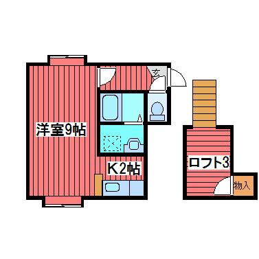 サクセスロード(1K/3階)の間取り写真