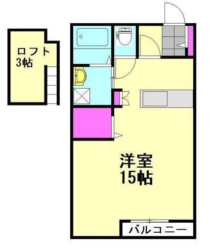 ONES 上尾イースト(ワンルーム/2階)の間取り写真