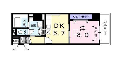 セ・マニフィーク月島(1DK/3階)の間取り写真