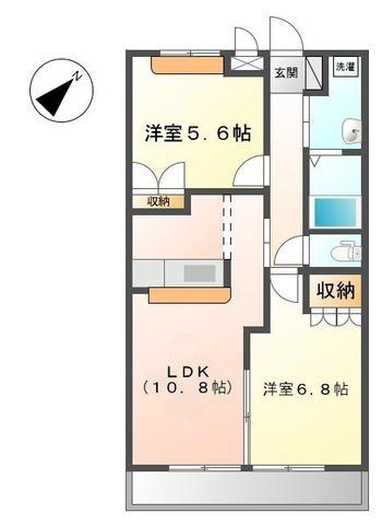 プライムガーデン(2LDK/1階)の間取り写真