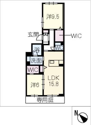 フロントマーレ(2LDK/1階)の間取り写真