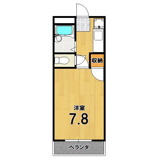 銀頂ハイツME(1K/1階)の間取り写真