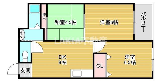 勝山タウンハイツ(3LDK/3階)の間取り写真