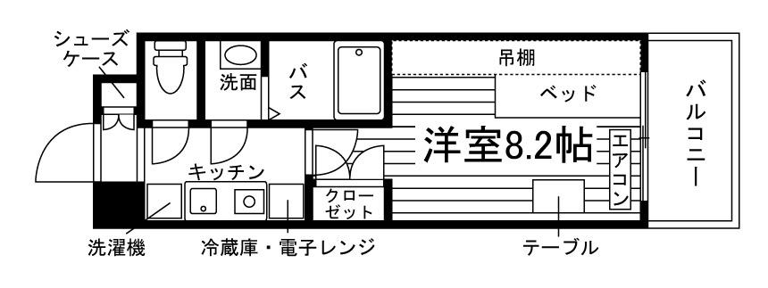 INDIGO HOUSE(1K/5階)の間取り写真