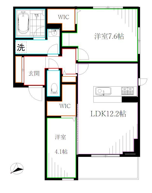 CASA DE MANA 吉祥寺 1(2LDK/3階)の間取り写真