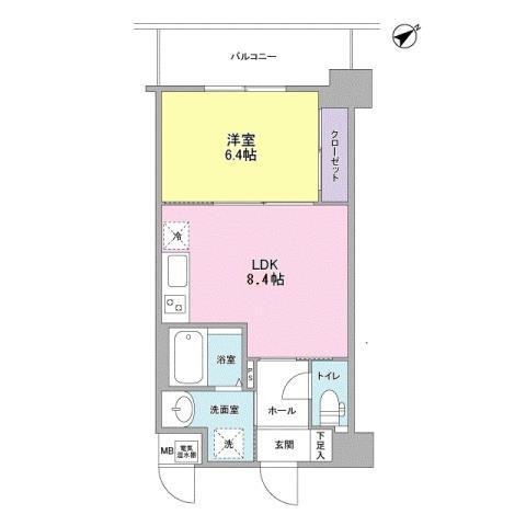 シティコート大小路II(1LDK/5階)の間取り写真