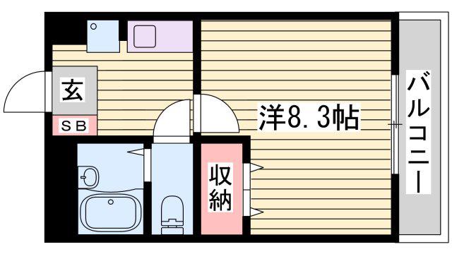 リッチウォーク市役所前A(1K/1階)の間取り写真