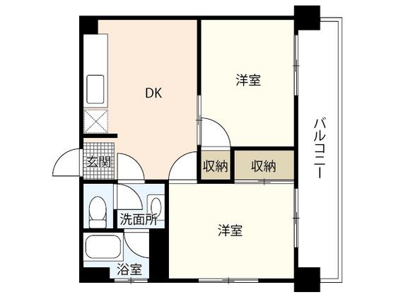 第2中村ビル(2DK/2階)の間取り写真