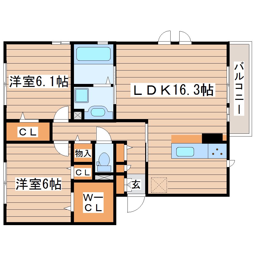 レジーナ(2LDK/1階)の間取り写真