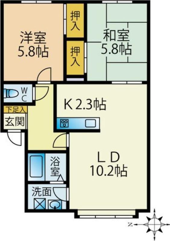 シーケンス(2LDK/1階)の間取り写真
