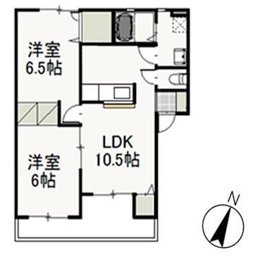 シャトレカタヤマ(2LDK/1階)の間取り写真