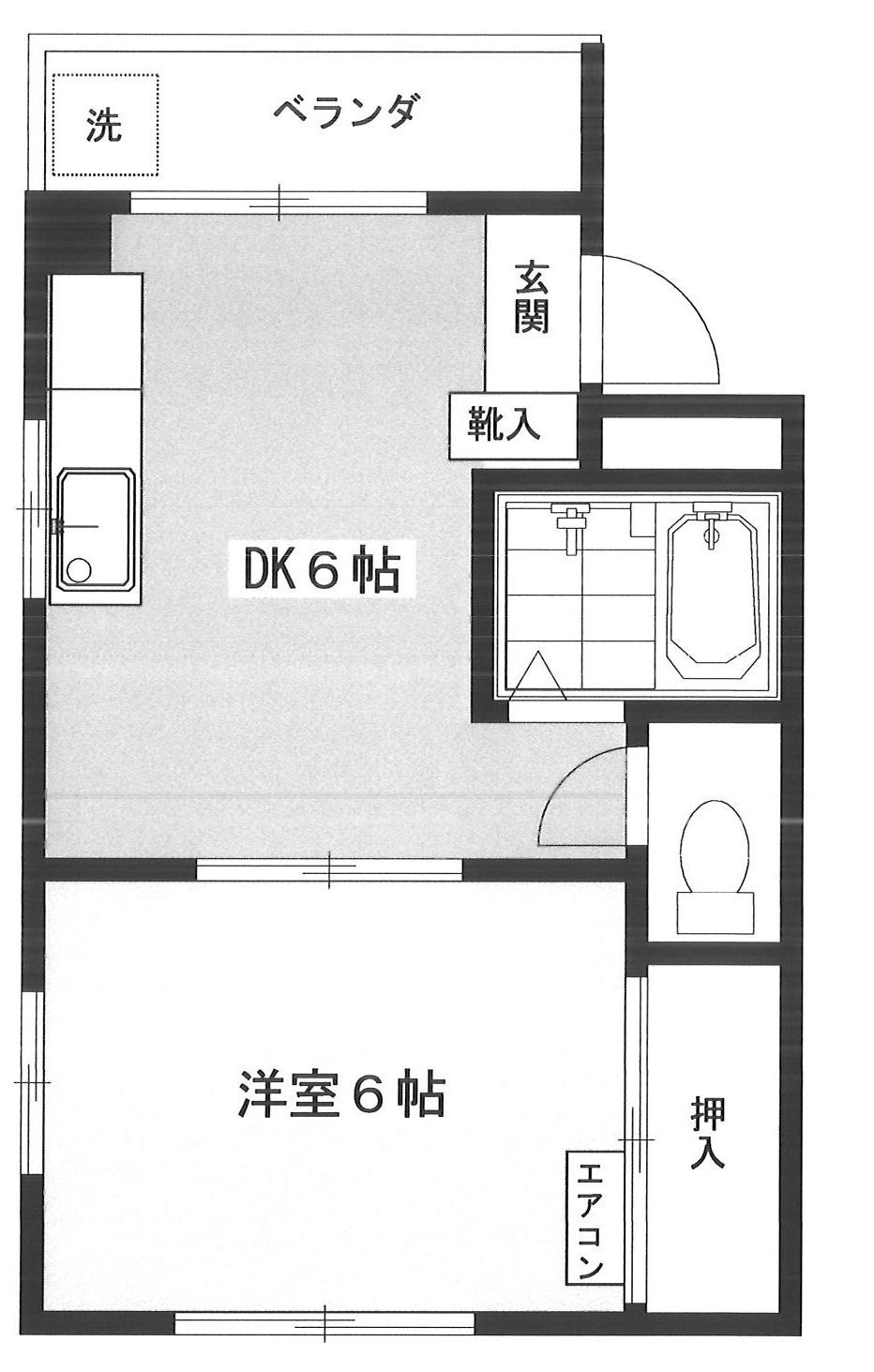 ハイツみのーる(1DK/2階)の間取り写真