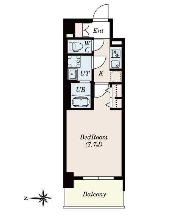 S-RESIDENCE堀田BEAUTE(1K/1階)の間取り写真