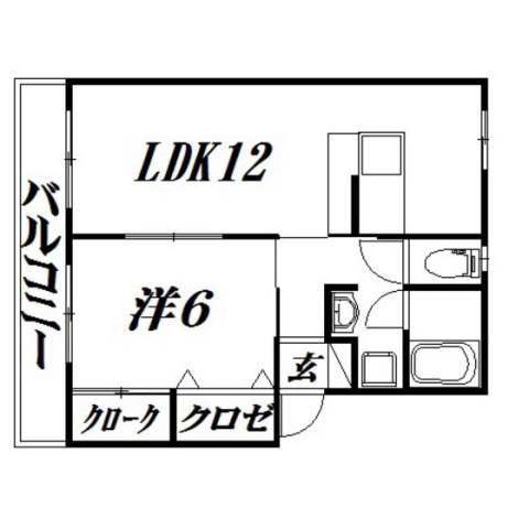 コーポ祥久(1LDK/2階)の間取り写真