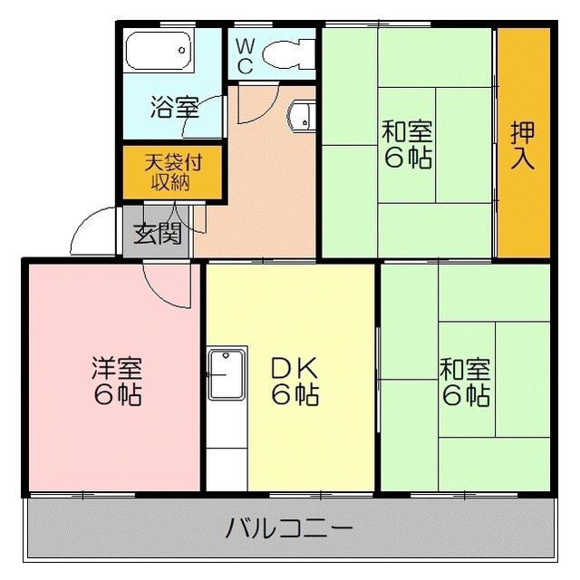 マルタカマンション(3DK/1階)の間取り写真