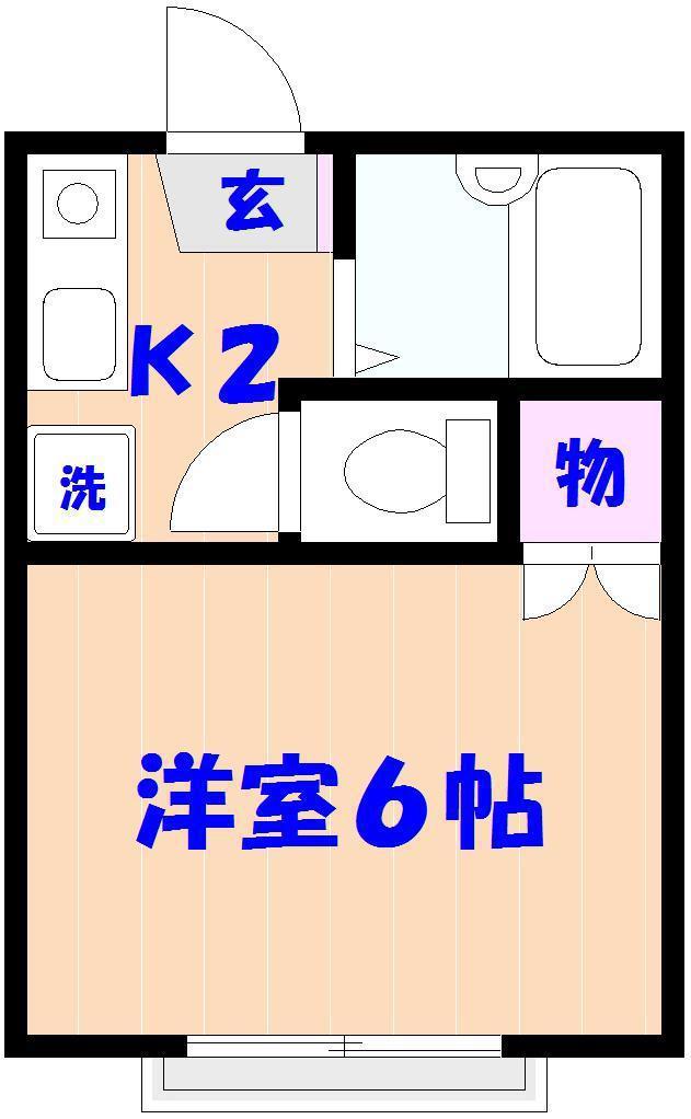 プチハイツ(1K/2階)の間取り写真
